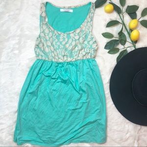 New without tags, mint and cream lace mini dress